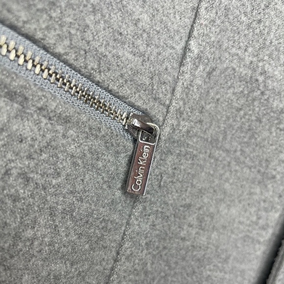 Calvin Klein Sleeveless Open Front Long Vest Light Gray Size 2 - Picture 4 of 5